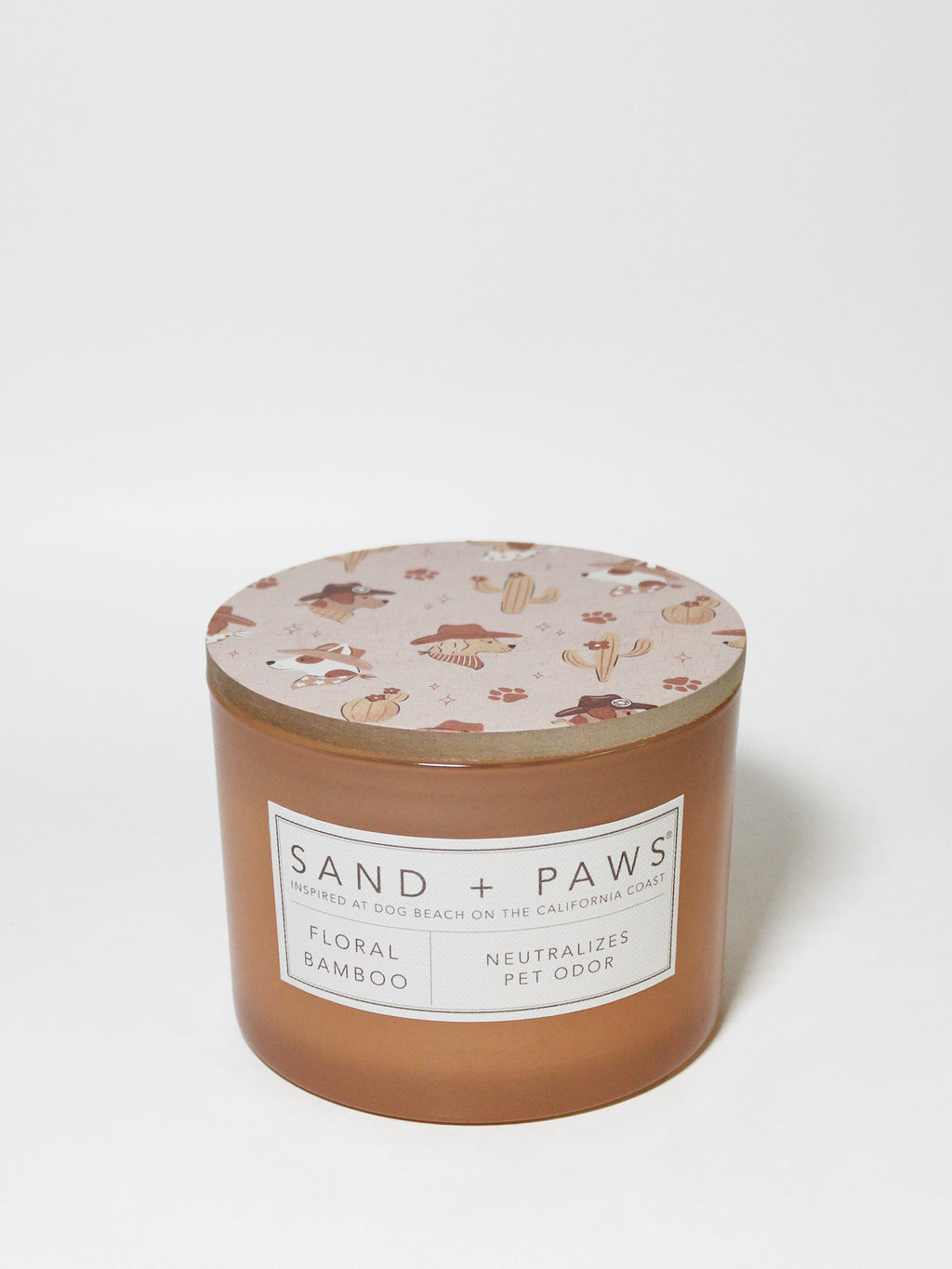 Sand + Paws Floral Bamboo 12 oz Cozy scented candle