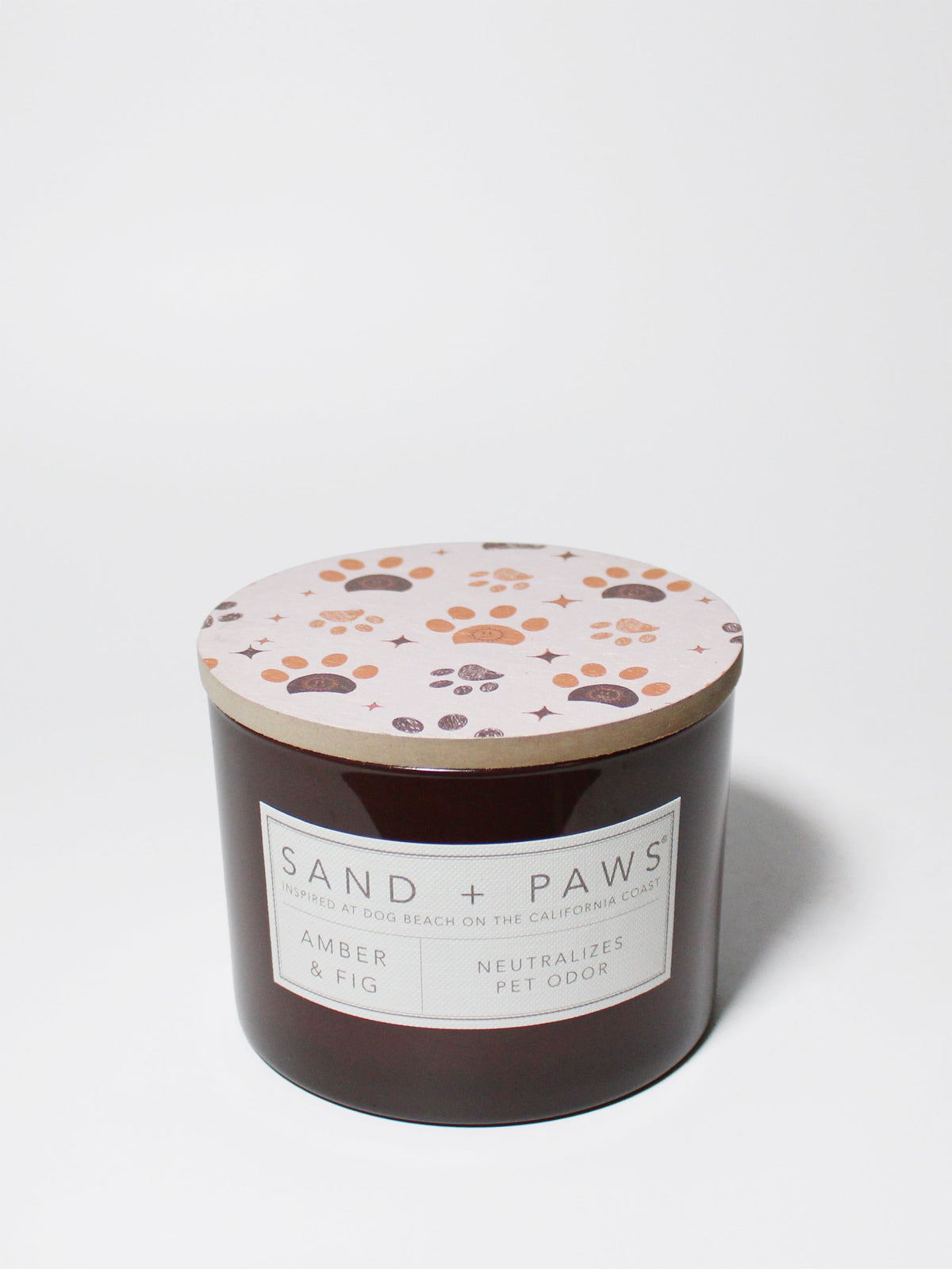 Sand + Paws Amber & Fig 12 oz Cozy scented candle