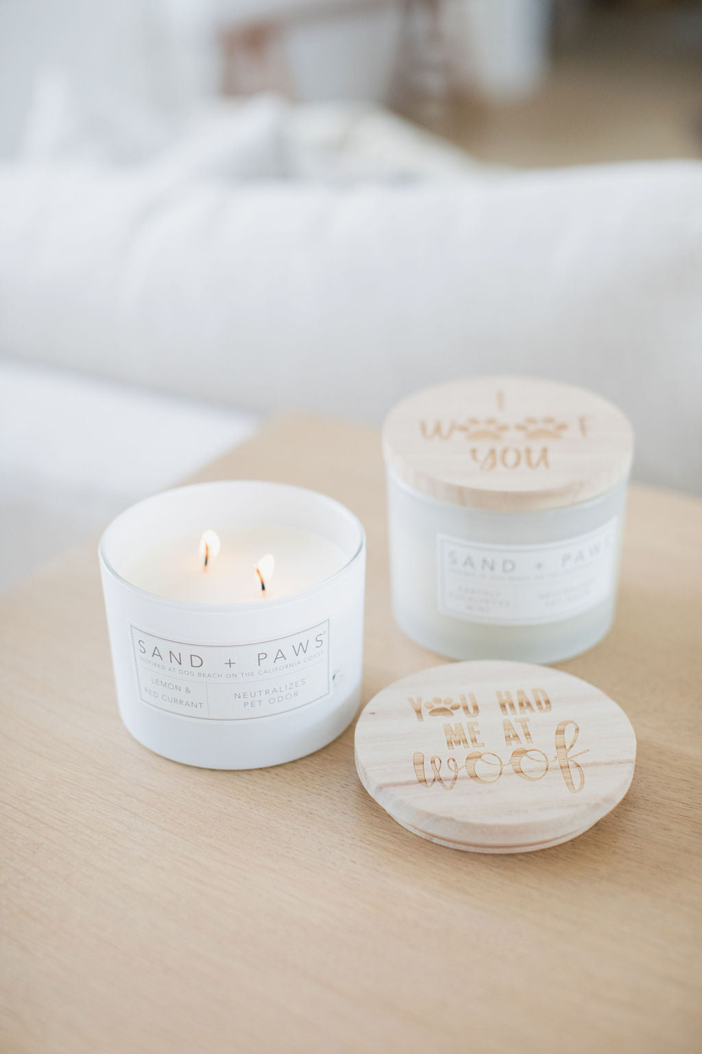 Sand + Paws Lemon & Red Currant 12 oz Cozy scented candle
