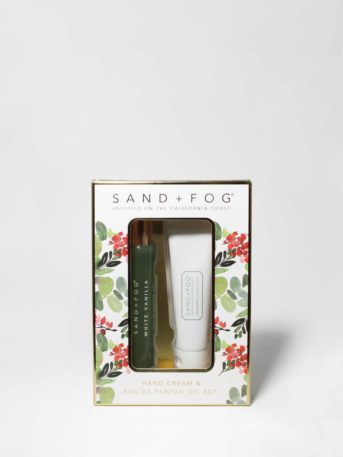 Hand Cream and Nourishing Perfume Oil Rollerball Set - White Vanilla