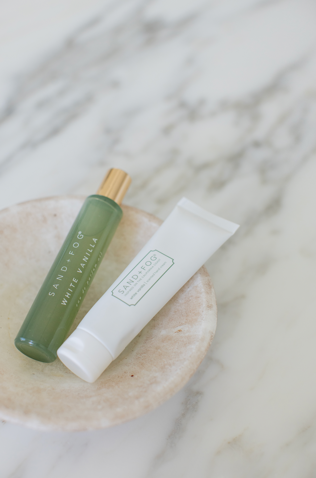 Hand Cream and Nourishing Perfume Oil Rollerball Set - White Vanilla